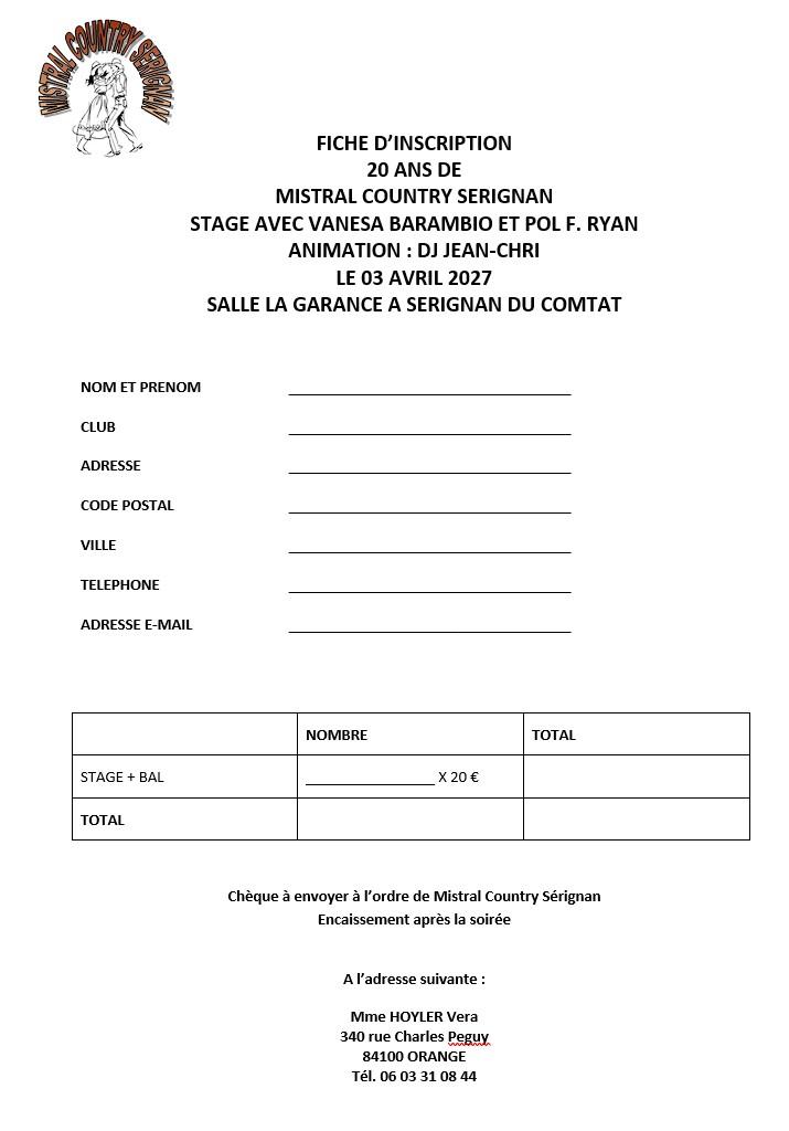 Fiche d inscription 03 04 2027